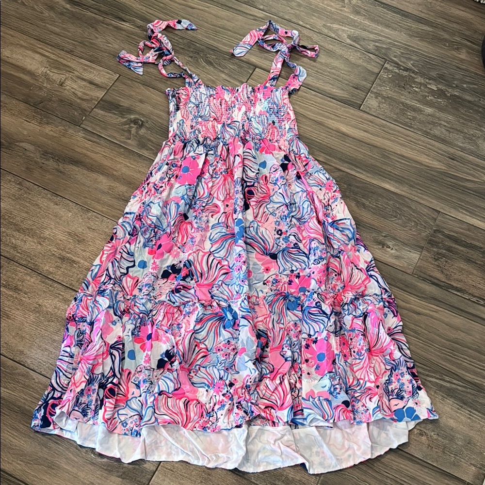 Lilly Pulitzer midi smocked dress size S